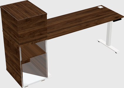 Single motor electric desk w/cabinet