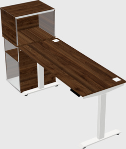 Single motor electric desk w/cabinet