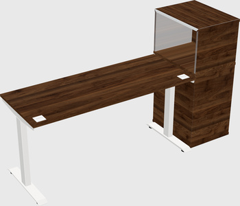 Single motor electric desk w/cabinet