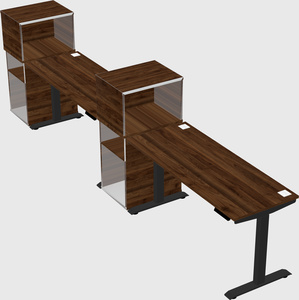 Single motor electric desk w/cabinet
