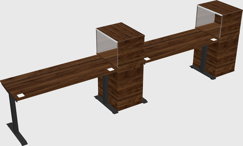 Single motor electric desk w/cabinet