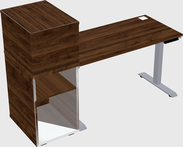 Single motor electric desk w/cabinet