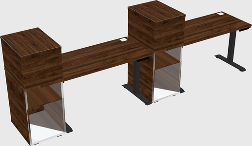 Single motor electric desk w/cabinet