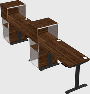 Single motor electric desk w/cabinet