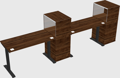 Single motor electric desk w/cabinet