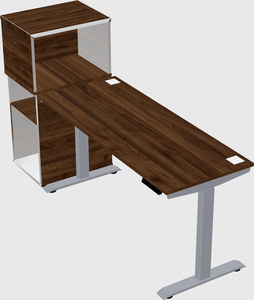 Single motor electric desk w/cabinet