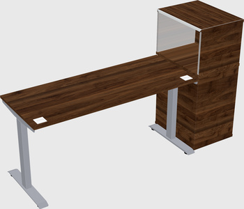 Single motor electric desk w/cabinet