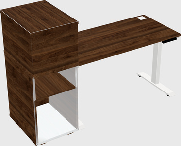 Single motor electric desk w/cabinet