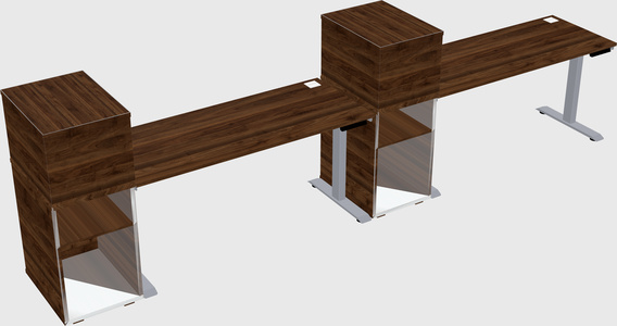 Single motor electric desk w/cabinet