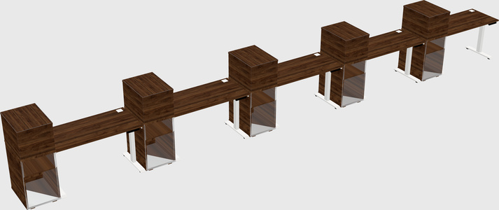 Single motor electric desk w/cabinet