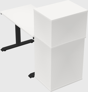 Dual motor electric desk w/cabinet