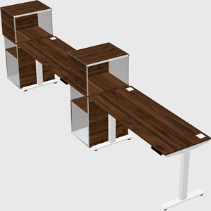 Single motor electric desk w/cabinet
