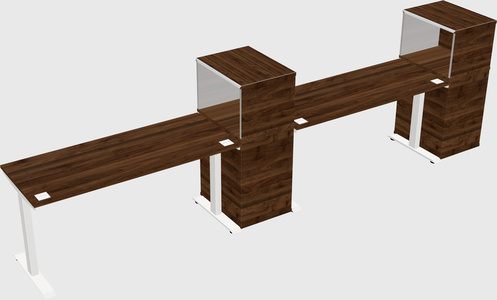 Single motor electric desk w/cabinet