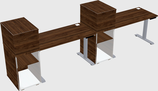 Single motor electric desk w/cabinet