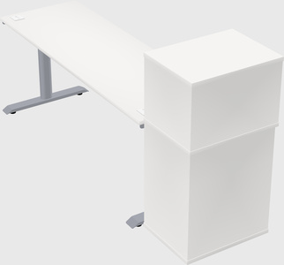 Dual motor electric desk w/cabinet