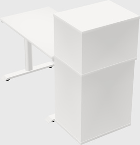 Dual motor electric desk w/cabinet