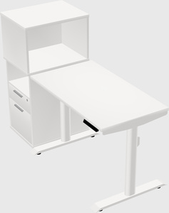 Dual motor electric desk w/cabinet