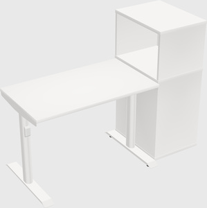 Dual motor electric desk w/cabinet