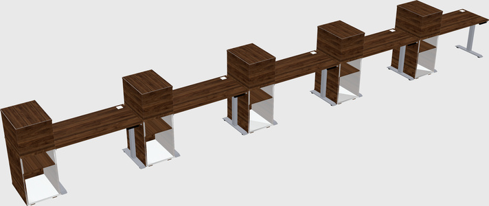 Single motor electric desk w/cabinet