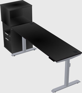 Dual motor electric desk w/cabinet