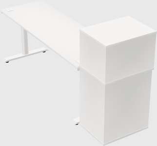 Dual motor electric desk w/cabinet