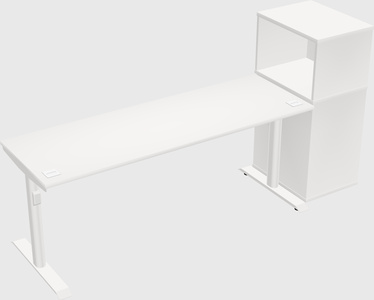 Dual motor electric desk w/cabinet