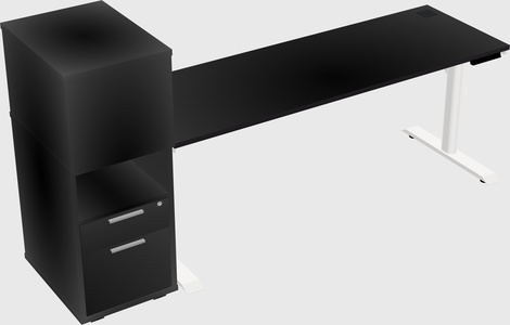 Dual Motor Electric Desk W/cabinet