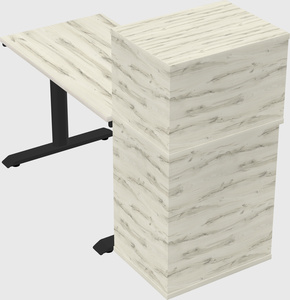 Dual motor electric desk w/cabinet