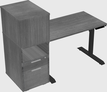 Dual motor electric desk w/cabinet