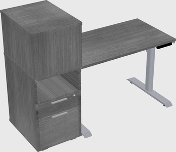 Dual motor electric desk w/cabinet