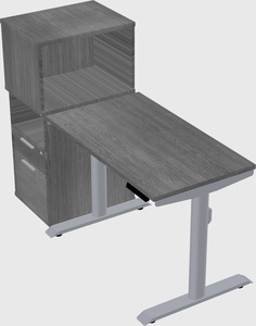 Dual motor electric desk w/cabinet