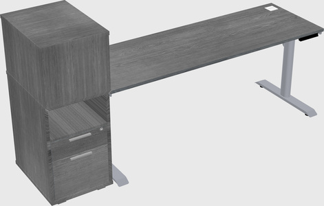 Dual motor electric desk w/cabinet