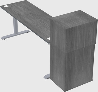 Dual motor electric desk w/cabinet