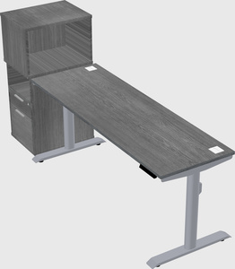 Dual motor electric desk w/cabinet
