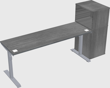 Dual motor electric desk w/cabinet