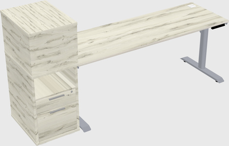 Dual motor electric desk w/cabinet