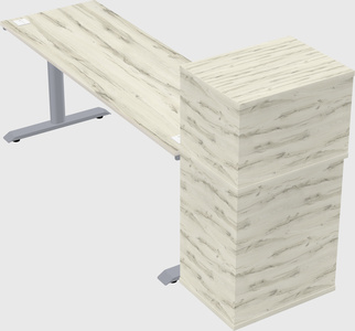 Dual motor electric desk w/cabinet