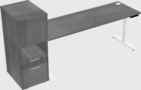 Dual Motor Electric Desk W/cabinet