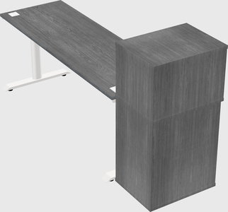 Dual motor electric desk w/cabinet