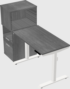 Dual motor electric desk w/cabinet
