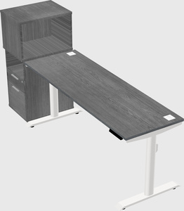 Dual motor electric desk w/cabinet