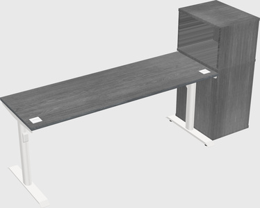 Dual motor electric desk w/cabinet