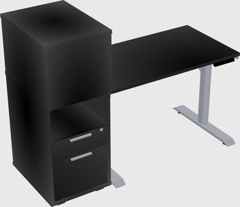 Dual motor electric desk w/cabinet