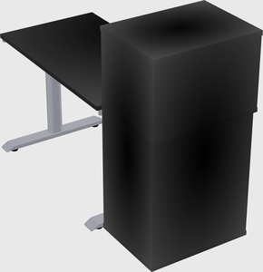 Dual motor electric desk w/cabinet