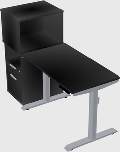 Dual motor electric desk w/cabinet