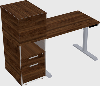 Dual motor electric desk w/cabinet