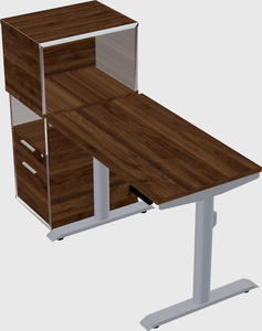Dual motor electric desk w/cabinet