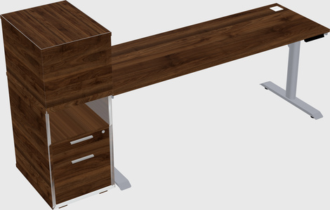 Dual motor electric desk w/cabinet