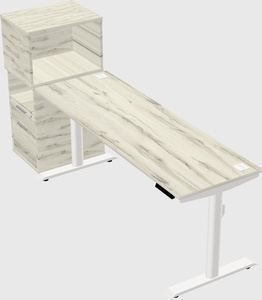 Dual motor electric desk w/cabinet