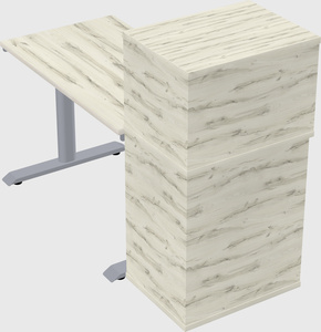 Dual motor electric desk w/cabinet